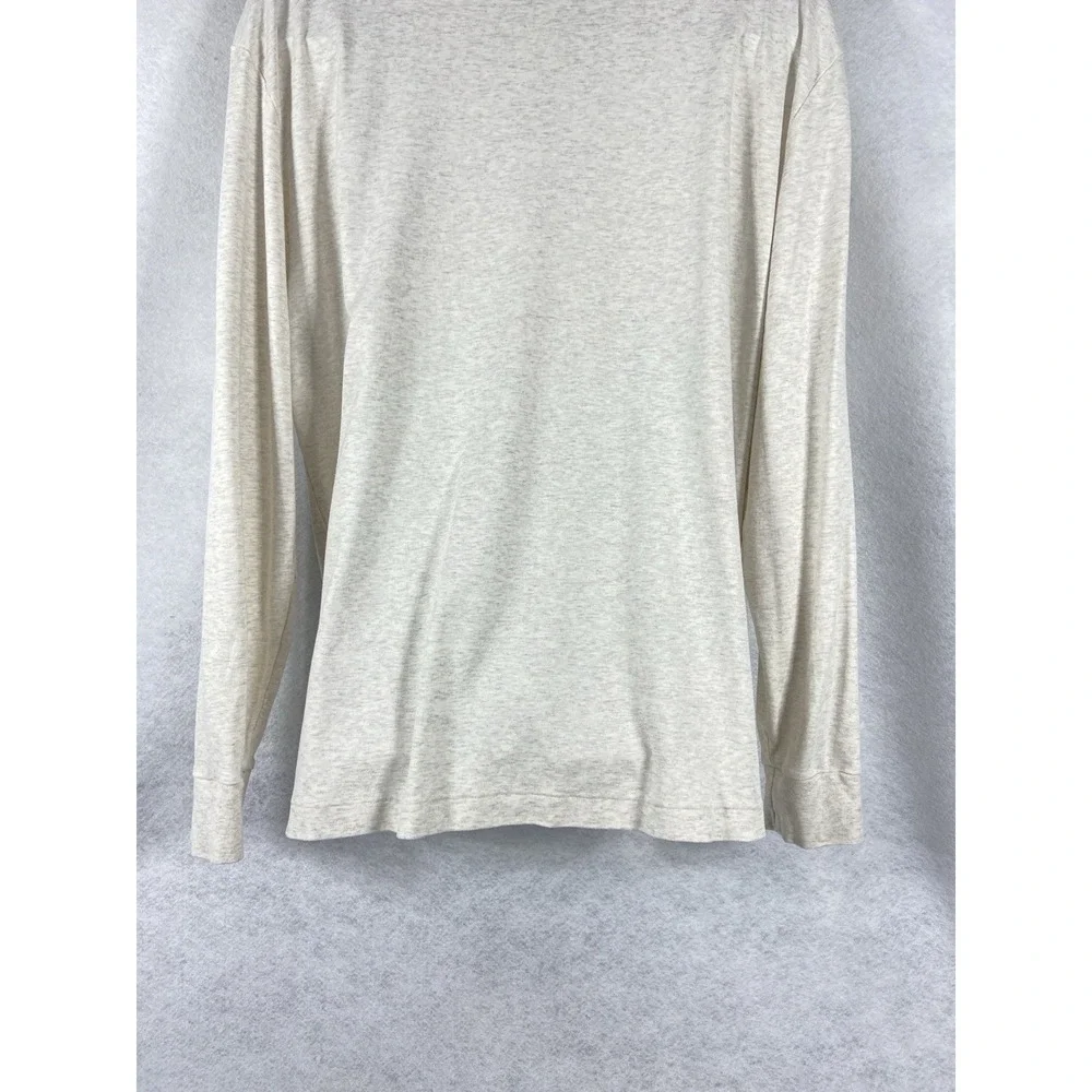 Polo Ralph Lauren Shirt Men's XL Beige T-Shirt Long Sleeves Cotton Crew Neck